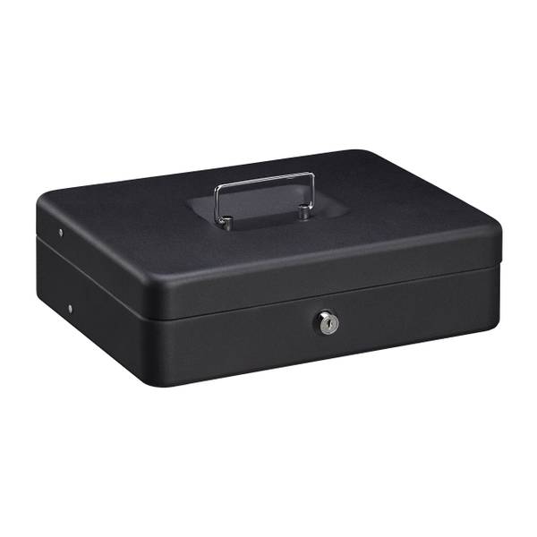 Geldkassette mit Euro Münzzählbrett Schwarz - Silber