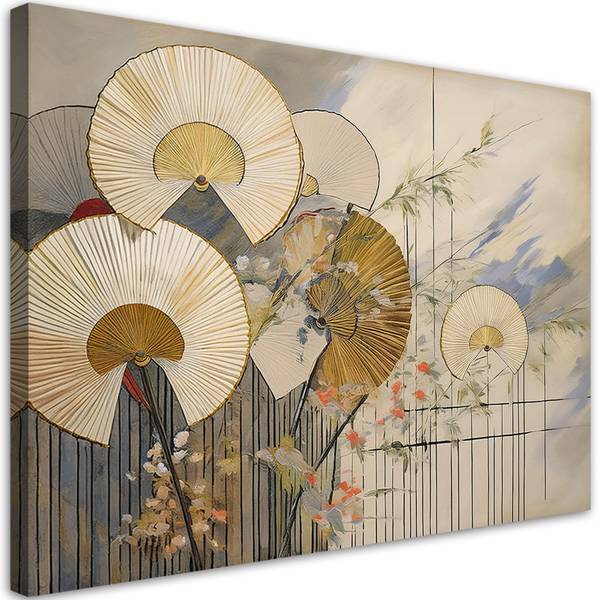 Tableau déco éventails japonais 90 x 60 cm