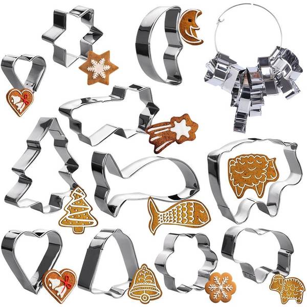 Ausstechformen 10er Set 259352 Silber - Metall - 8 x 18 x 18 cm