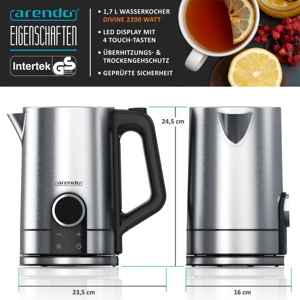 Wasserkocher GE-1943 Silber - Metall - 25 x 24 x 16 cm