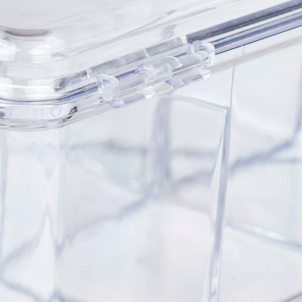 Transparente Teebox mit 6 Fächern Silber - Kunststoff - 22 x 9 x 15 cm