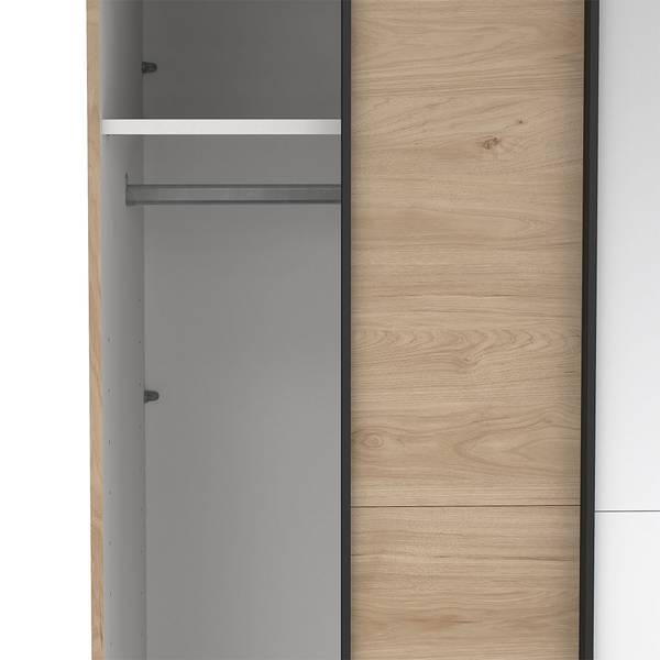 Schiebetürenschrank Como (2-türig) Braun - Holzwerkstoff - Textil - 119 x 221 x 67 cm