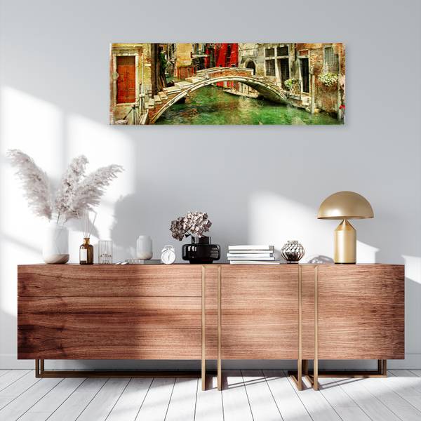 Tableau déco pont à venise 150 x 50 cm