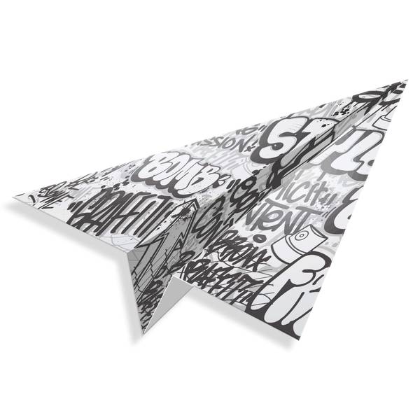 Impression acry Avion Papier Graffiti Matière plastique - 37 x 70 x 1 cm