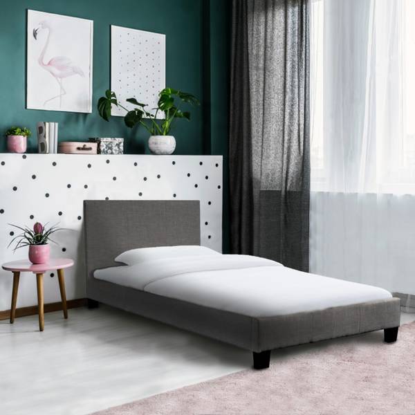 BETT DUBLIN mit Lattenrost Dunkelgrau - 190 x 90 cm