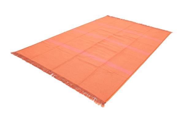 Kurzflorteppich Veria Orange - Baumwollstoff - 140 x 1 x 215 cm
