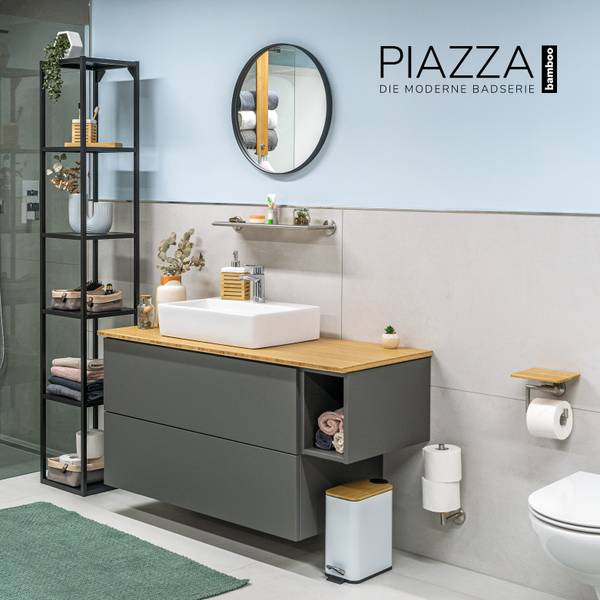 Wandablage Piazza inkl. Klebe Set Braun - Metall - 54 x 6 x 14 cm
