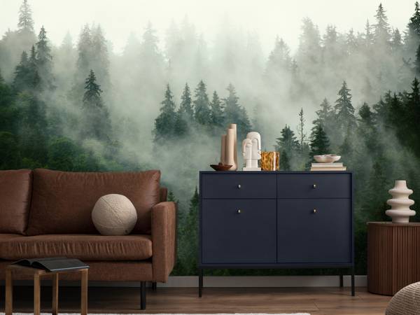 Fototapete Wald Nebel Bäume Natur 200 x 140 x 140 cm