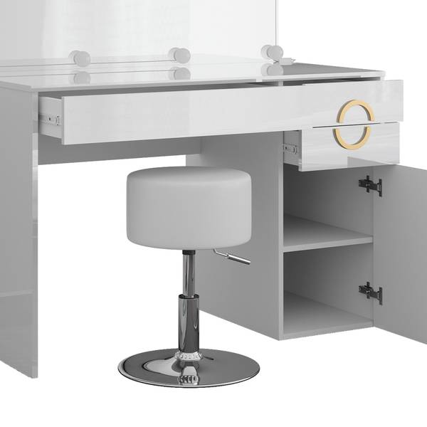 Schminktisch Adela 40857 3er Set Weiß - Holzwerkstoff - 115 x 147 x 55 cm