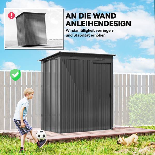 Tuinschuur 84H-456V00CG grijs - staal - 106 x 181 x 159 cm