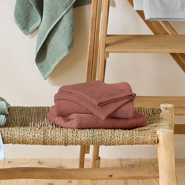 Serviettes de bain MILANO Rose foncé - Textile