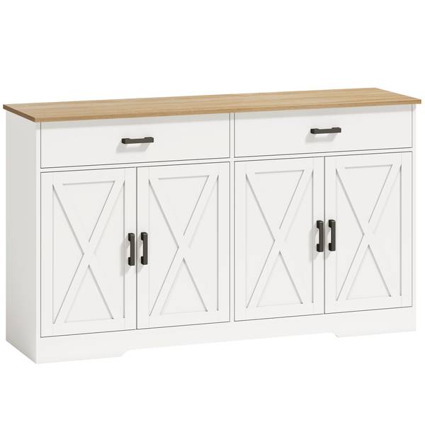 Sideboard 83A-534V90WT Weiß - Zink - 39 x 81 x 140 cm