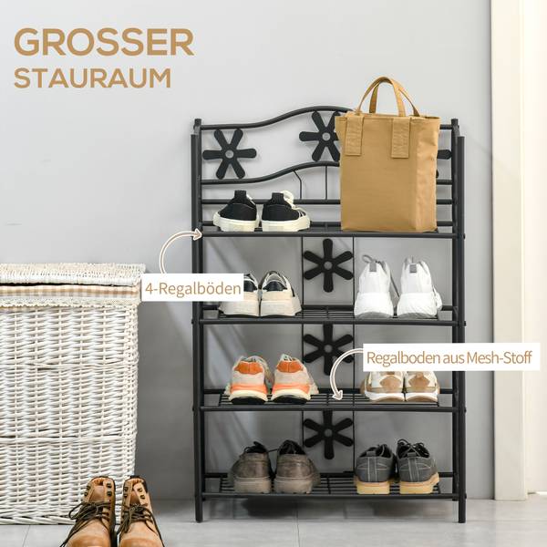 Blumentreppe BB5516 Schwarz - Metall - 30 x 92 x 595 cm