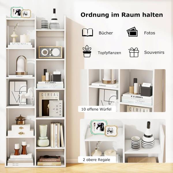 Bücherregal VH34856 Weiß - Holzwerkstoff - 20 x 162 x 65 cm