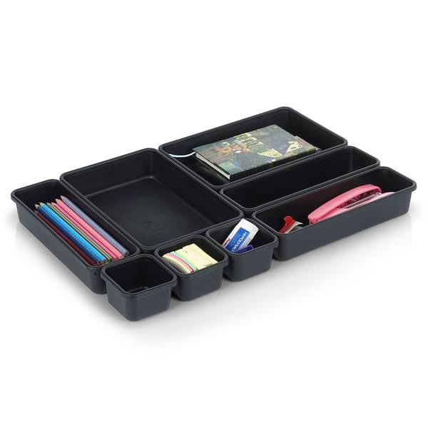 Schubladen Organizer 8er Set 568012 Schwarz - Kunststoff - 16 x 5 x 24 cm