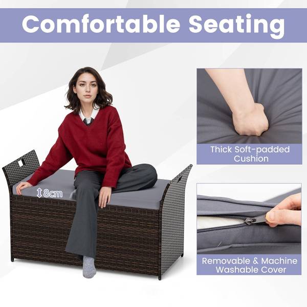 Outdoor-Bank ZB33193SDDE Schwarz - Metall - 56 x 71 x 125 cm