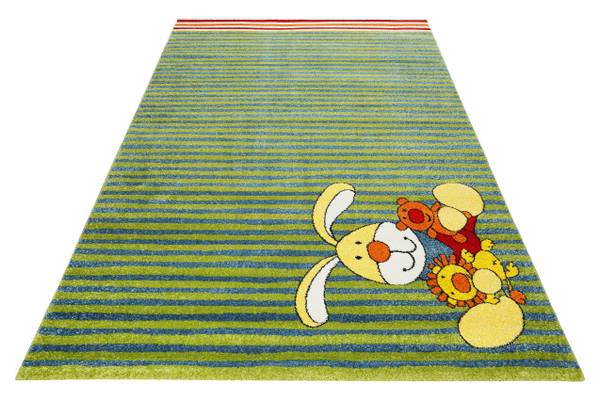 Kinderteppich Semmel Bunny Grün - Polypropylen - 80 x 2 x 150 cm