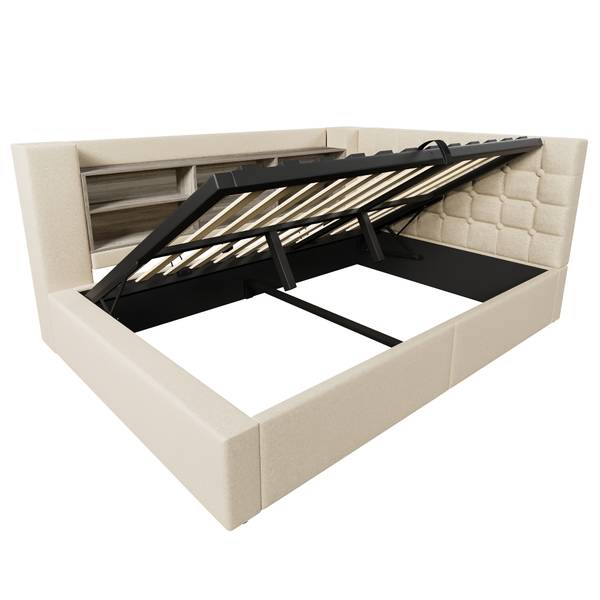 Polsterbett GLOWLEINⅡ Beige - 200 x 140 cm - 158 x 213 cm
