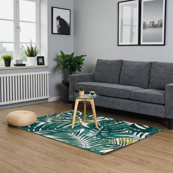 Outdoorteppich MONSTERA KING Grün - Kunststoff - 120 x 1 x 170 cm