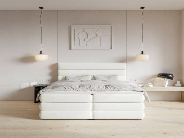 Boxspringbett ALEGRE Cremeweiß