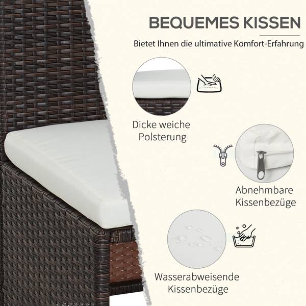 Gartenmöbel 5er-Set 861-012 Polyester - Sicherheitsglas - Polyethylen - 120 x 78 x 69 cm