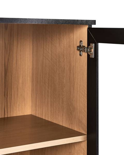 Armoire vitrine TINGLEDALE Noir - Marron - 40 x 150 x 38 cm