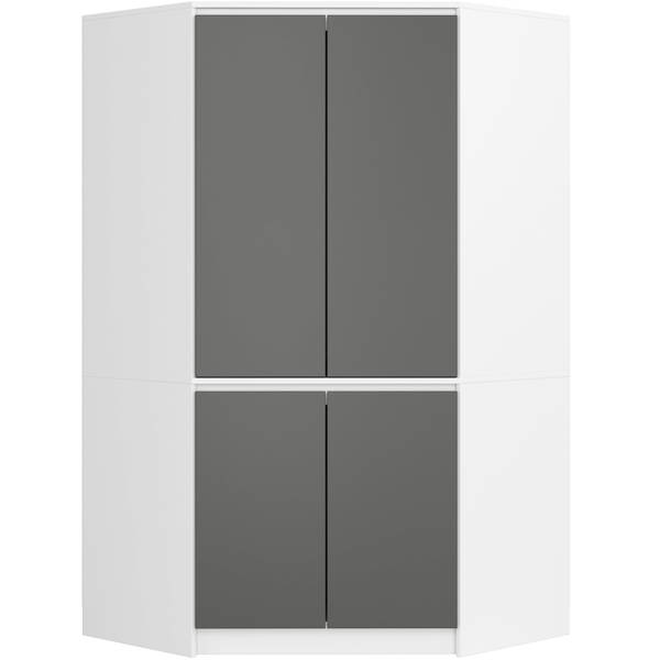 Kleiderschrank S100 Grau - Weiß - Holzwerkstoff - 100 x 180 x 50 cm