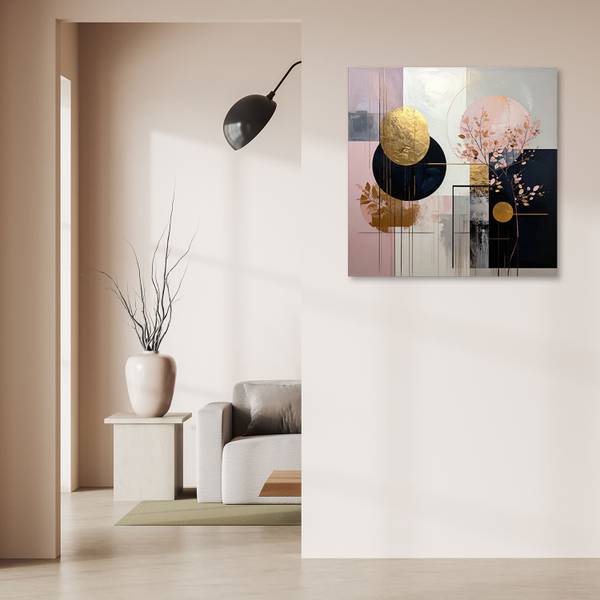 Wandbild Abstrakte Motive Pink - Polyester - 20 x 20 x 3 cm