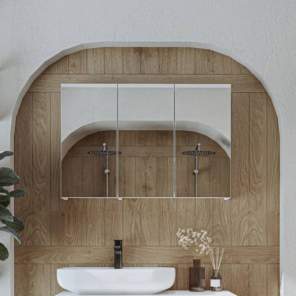 Spiegelschrank GUSTO-II-120 Weiß - Holzwerkstoff - 105 x 60 x 15 cm