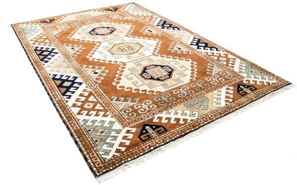 Orientteppich Oriental Orange - Wolle - 208 x 2 x 298 cm