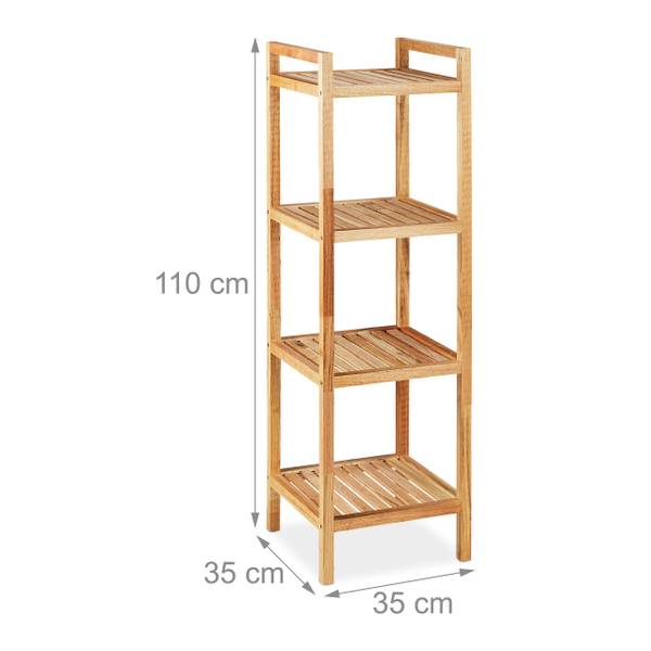 Étagère de salle de bain noyer 4 niveaux Marron - Bois manufacturé - 35 x 110 x 35 cm