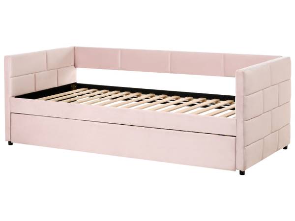 Einzelbett CHAVONNE Pink - Textil - 99 x 76 x 218 cm