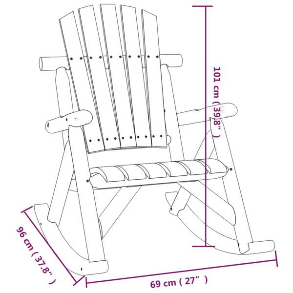 Garten-Lounge-Set 3029283-3 3-teilig Braun - Massivholz - 96 x 101 x 69 cm