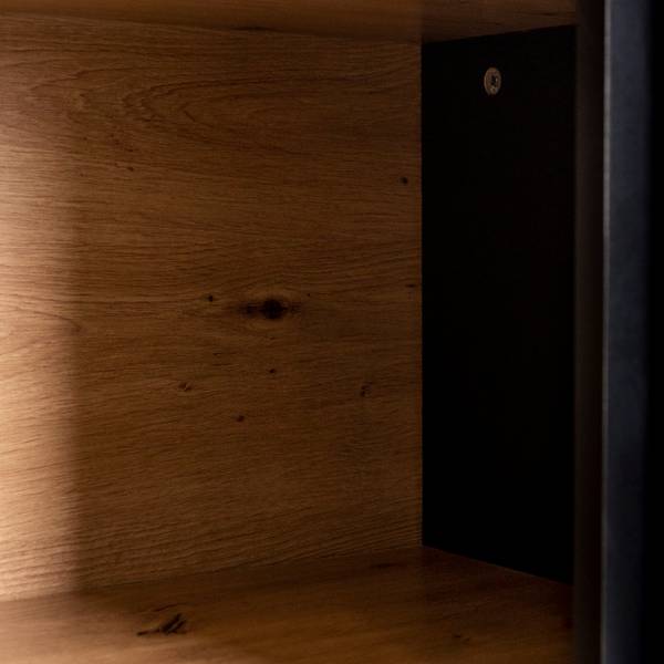 Sideboard Cronus Ⅶ Braun - Kiefer - Stahl - 140 x 78 x 41 cm