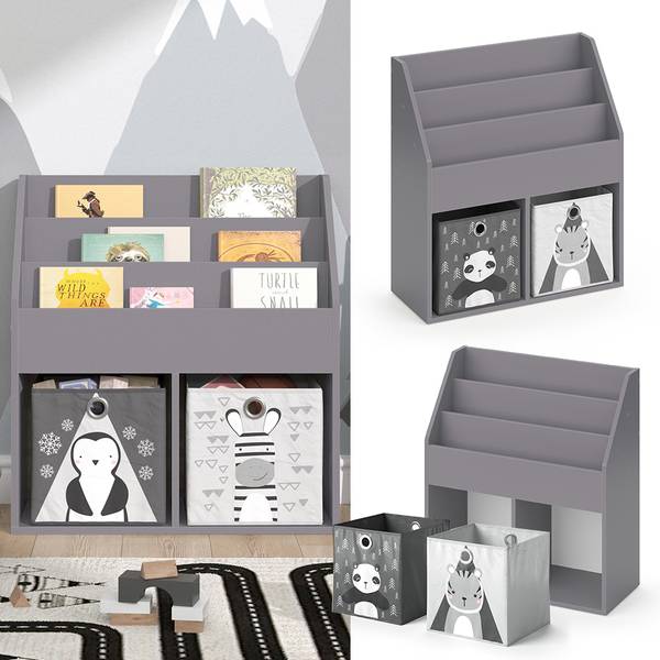 Kinderregal Luigi 37175 Grau - Holzwerkstoff - 72 x 79 x 31 cm