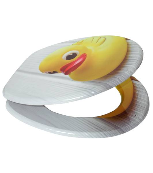 Abattant WC frein de chute Canard Jaune - Bois manufacturé - 38 x 6 x 47 cm