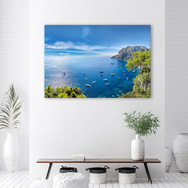 Tableau déco panorama de l'île mer 100 x 70 cm