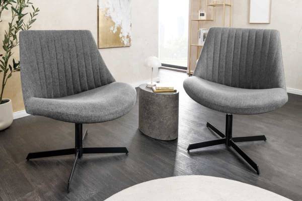Sessel LOUNGER Grau - Strukturstoff - Polyester - Stahl - 62 x 77 x 75 cm
