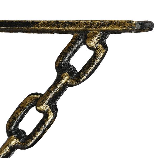 10 x Regalwinkel Gusseisen Kette bronze Braun - Gold