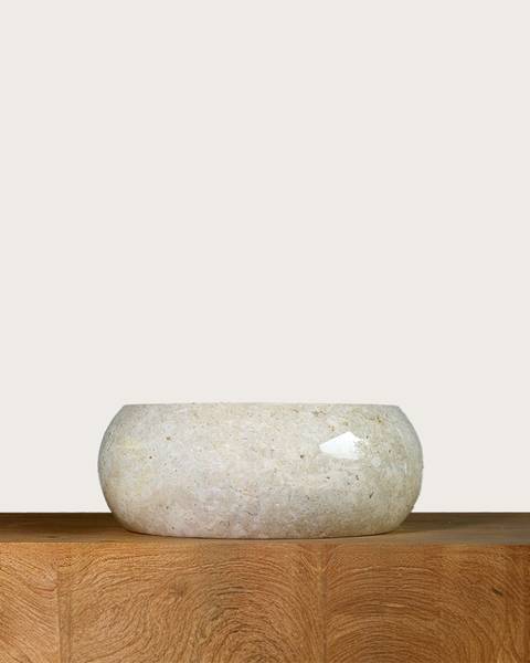 Vasque Riana Beige - Bois massif - 40 x 12 x 40 cm