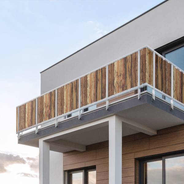 Balkon Sichtschutz Woody Flamed 350 x 75 cm