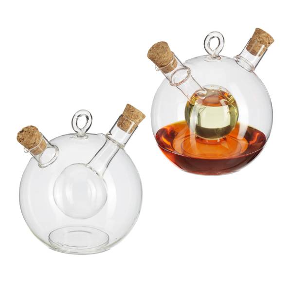 Gourmet - Ensemble de 2 Bouteilles pour Huile et Vinaigre, Capacité de 280ml, Fabriqué en Verre