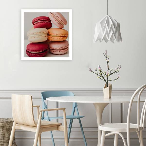 Wandbild appetitliche makronen 40 x 40 cm