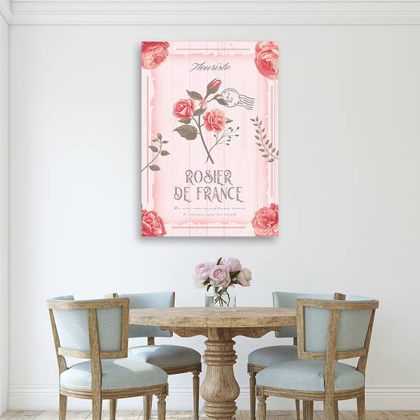 Wandbild pudrige blumen vintage 60 x 90 cm
