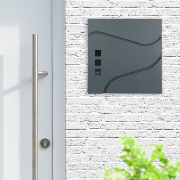 Brievenbus met krantenrol antraciet grijs - staal - 37 x 37 x 11 cm