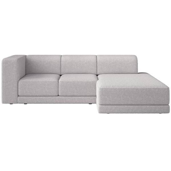 Ecksofa Novals Hellgrau - Bouclé - Polyamid - Webstoff