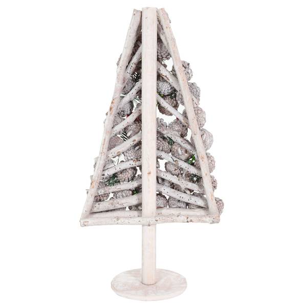 Decoratieve kerstboom M17 wit - populierenhout - 32 x 60 x 17 cm