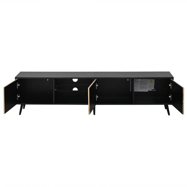 TV-Schrank Neptunus Ⅲ Schwarz - Braun - Holzwerkstoff - 31 x 44 x 175 cm