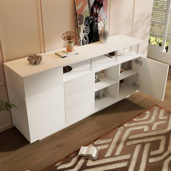 Sideboard GLOWMU 506 Ⅳ Weiß - Holzwerkstoff - 160 x 75 x 40 cm
