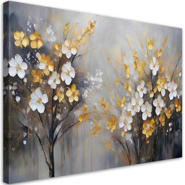 Wandbild abstrakter baum blumen 90 x 60 cm